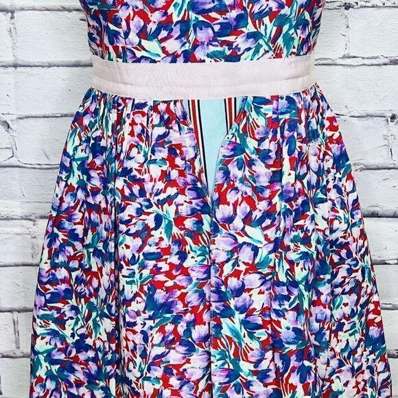 Suno Womens Multicolor Floral Print Sleeveless Fit And Flare Dress Size 4 - Picture 3 of 9